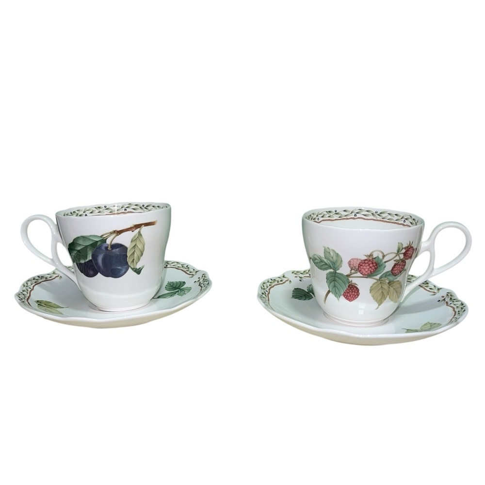 Noritake Primachina Royal Orchard Teacups and Saucers, set of two (5 avail)